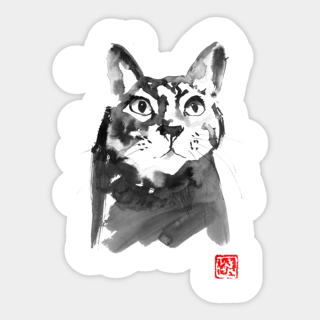 stunned cat Sticker by pechane